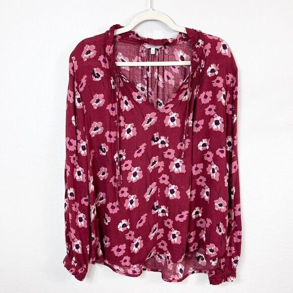 LUCKY BRAND Floral Cold Shoulder Blouse Size Medium - Picture 1 of 10
